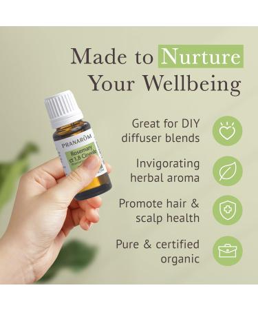 Pranarom USDA Certified Organic Rosemary Cineole Essential Oil (15ml) 100% Pure Undiluted Therapeutic Grade from Tunisia for Aromatherapy Diffuser Meditation Massage Relaxation 0.5 Fl Oz (Pack of 1) - Buy Online on GoSupps.com