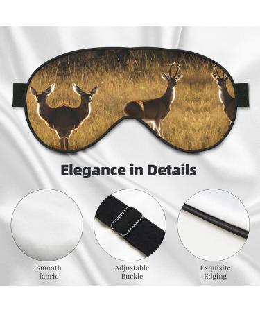 Cute Deers Print Double-Sided Eye Mask | Soft Light Blocking Eye Mask for Better Sleep | International Shipping Available - Buy Online on GoSupps.com