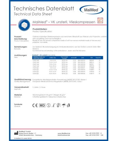 Buy 10x10 Unsteril Wound Compresses - 100 Pieces Immersed Fleece Gauze Bandage | Non-Adhesive Medical Dressing for Wound Care - Buy Online on GoSupps.com