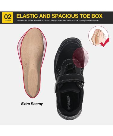Ortho+rest Women Pain Relief Walking Shoes - Size 9 Black | Ideal for Sensitive & Bunions Feet - Buy Online on GoSupps.com