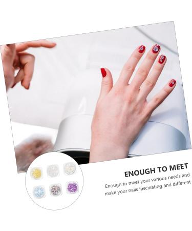 Mikinona 6 Boxes Art Glitter Stylish Stickers Delicate Sparkly Manicure Nial Manicures Crystal Paillettes Lovely Nail of Studs Decor DIY Fake Decorations Colorful Sequins Beads Ornaments - Buy Online on GoSupps.com