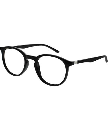 Opulize Met Fern Glasses - Slim Round Frame Scratch-Resistant Black - Perfect for Men M60-1 (-1.50 Diopters) | International Shipping Available - Buy Online on GoSupps.com
