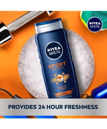 NIVEA MEN Sport Body Wash 16.9 Fl Oz - Pack of 3 | Energizing Shower Gel Bundle - Buy Online on GoSupps.com