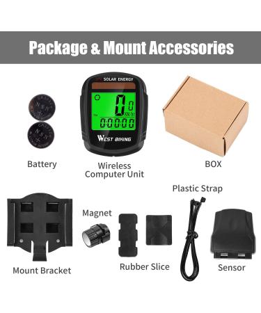 Buy ICOCOPO Solar-Powered Wireless Bicycle Computer - Waterproof LCD Backlight Multifunctional Tacho & Mileage Counter for Ultimate Cycling Performance - Buy Online on GoSupps.com