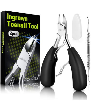 Ingrown Toenail Clippers for Thick Nails, Heavy Duty Podiatrist Toe Nail Clippers for Ingrown Thick Toenails - Black 2pcs black, for ingrown toenails