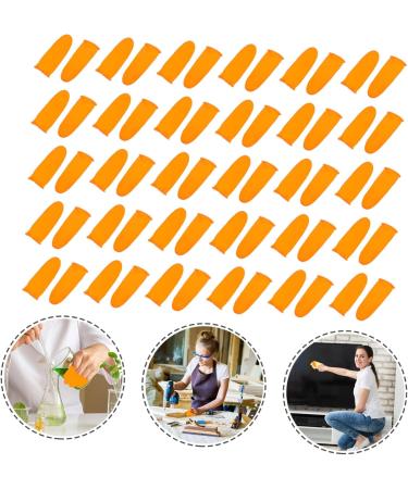 FOMIYES 100pcs Finger Cots - Thumb Caps & Finger Protectors | Durable Finger Sleeves - Ideal for Safe Handling | Orange 6.5x2.4x0.5CM - Buy Online on GoSupps.com