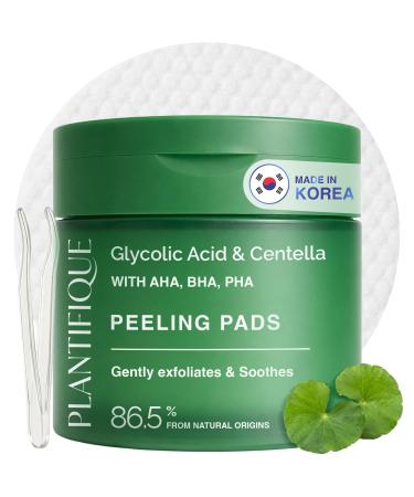 PLANTIFIQUE Disques Cor ens | Acide Glycolique Niacinamide avec CICA | Exfoliants Visage aux AHA BHA et PHA | Tous Types de Peaux | Formule Vegan | Contenant Rechargeable | 60 Pi ces Sans parfum 1 unit (Lot de 60)