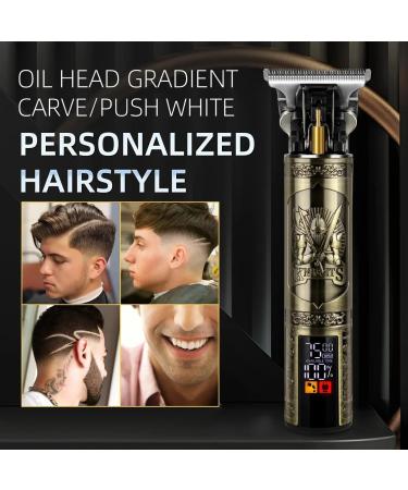 Professional Cordless Hair Trimmer & T-Blade Clippers for Men - Zero Gapped Edgers with LCD Display | Gold Grooming Kit - Buy Online on GoSupps.com