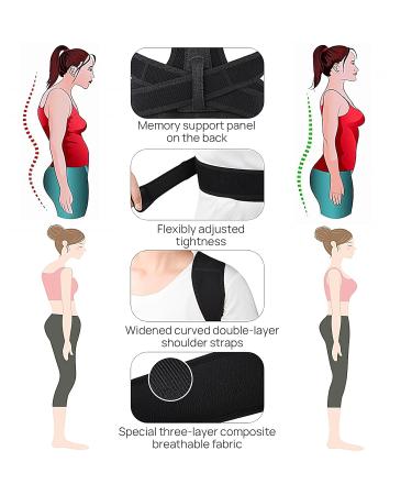 Posture Corrector for Men & Women - Adjustable Back Brace for Neck Spine & Shoulder Pain Relief - Breathable Wearable Under Clothing - Buy Online on GoSupps.com