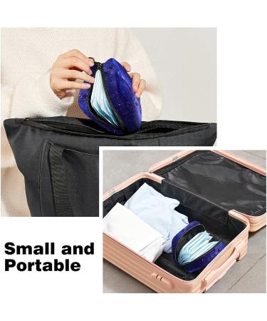 Blue Purple Starry Sky Sanitary Napkin Storage Bag for Women - Portable Period Kit with Zipper - Menstrual Cup Pouch for Girls and Ladies - Buy Online on GoSupps.com