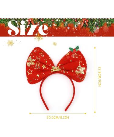 CHEERYMAGIC Christmas Headband Red Bow Headband Large Bow Hairband Christmas Hair Accessories for Kids Girls Women Princess Hair Bands A6-SDPDFG - Buy Online on GoSupps.com
