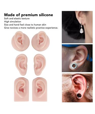 3 Pairs Silicone Ear Model for Piercing Practice & Acupuncture Training - Light Skin Colour - Buy Online on GoSupps.com