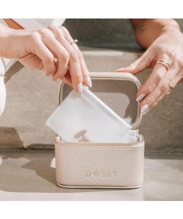 Shop Dosey Gold Travel Pill Case | Vegan Leather Daily Organizer with 7 Airtight Pill Pockets - Stylish & Functional Medication Storage - Buy Online on GoSupps.com