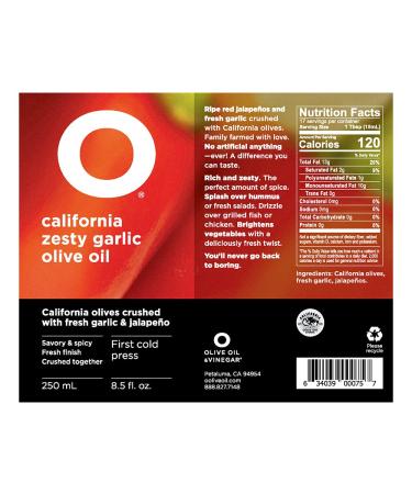 California Zesty Garlic Olive Oil - 8.5 Fl Oz | Premium Flavor & Quality - Buy Online on GoSupps.com