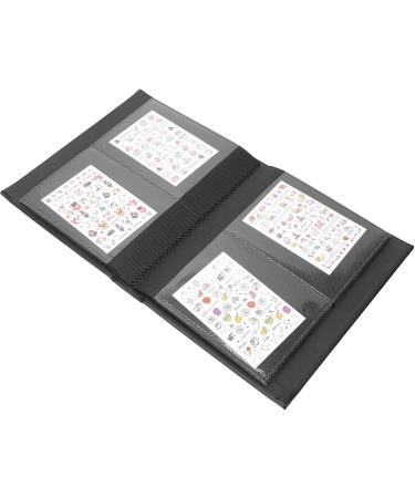 Nail Sticker Display Book Nail Stickers Storage Albums Nail Sticker Album Cardboard Kraft Paper for Nail Salons Family Photo Storage(Black) - Buy Online on GoSupps.com