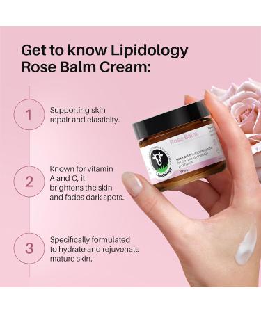 Organic Rose Balm Tallow Cream Natural Moisturizer for Face & Body | Sensitive Skin | Lipidology 60ml - Buy Online on GoSupps.com