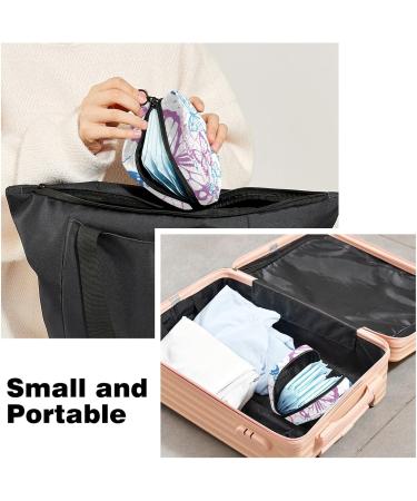 Colorful Butterfly Print Sanitary Napkin Storage Bag - Menstrual Cup Pouch & Travel Organizer | Large Capacity & Portable Makeup Bag - Color 13 - Buy Online on GoSupps.com