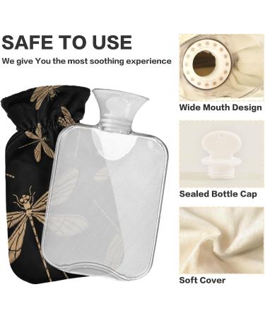 Golden Dragonflies BAP Free 2L Hot Water Bottle with Cover | Large Pain Relief & Hot/Cold Compress - Buy Online on GoSupps.com