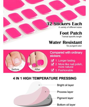 Ebanku 32 PCS Semi Cured Gel Toeail Strips with Nail File and Stick - UV/LED Lamp Required | Full Wraps Adhesive Gel Toenail Stickers - Buy Online on GoSupps.com