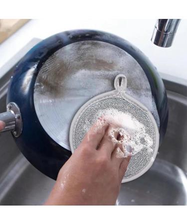 Stainless Scourer Scourers - Wire Dish Scrubber - Wire Sponge Scrubber | Steel Sponge Pad - Wire Cleaning Scourers - Double-Sided Silver Wire Sponge Wipe for Plates Cookers Pots - Buy Online on GoSupps.com