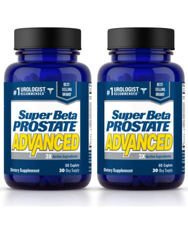 Super Beta Prostate Advanced  Reduce Waking Up at Night to Urinate, Promote Sleep, Support Bladder Emptying. Prostate Supplement for Men with Beta Sitosterol, not Saw Palmetto (120 Caplets, 2- Pack) 60 Count (Pack of 2)