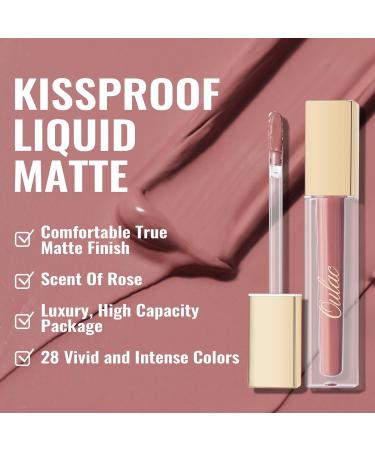 Oulac Liquid Matte Lipstick - Vegan Nude Pink Long-Lasting Color Precise Applicator Gluten-Free | 4.5ml Gentle Kiss - Buy Online on GoSupps.com