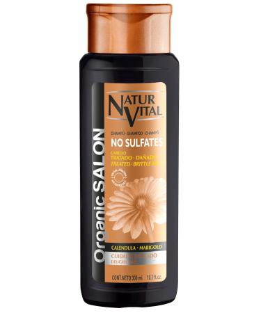 Natur Vital Organic Salon Damaged/Delicate Hair Shampoo with Marigold - No Sulfates -300ml / 10.1 fl.oz.