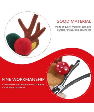 Lurrose Christmas Hair Clips - 4 Pairs of Cute Reindeer Anti-Hair Clips & Ear Hairpins for Holiday Parties - Buy Online on GoSupps.com