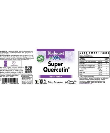 Bluebonnet Nutrition Super Quercetin - 60 Vegan Vegetable Capsules for Immune Support - Buy Online on GoSupps.com