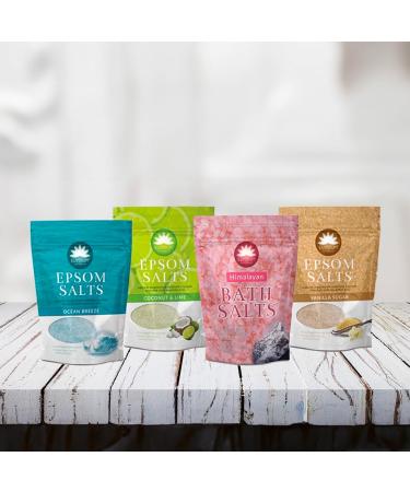 Avilia Dead Sea Bath Salts for Relaxing Baths - Bath Salts with Rose Oil for Muscle Pain Relief and Hydration 450g Pink - Buy Online on GoSupps.com