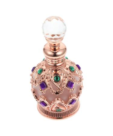 Ipetboom Essential Oil Bottle Nail Growth Oil Glass Carafe Diamonds Embedded Bottle Spice Dispenser Essential Oils for Diffusers Aromatherapy Alloy Travel Perfume Spray Bottle 15 ml Golden