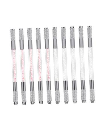 Didiseaon Microblading Pen 10pcs Crystal Eyebrow Pencil Brow Embroidery Pens Dual End Abs Multifunction Holder