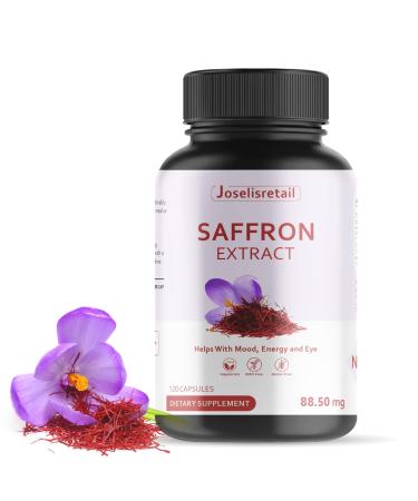 Joselisretail Saffron Extract Capsules 88.5mg for Men & Women - 120 Count