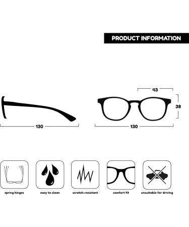 Opulize BOP Blue Light Blocking Children's Glasses - Round Frame Feder Hinges Eye Protection Improved Sleep Reduced Headaches for Boys & Girls - B47 +0.00 Diopters Black Neon Rosa - Buy Online on GoSupps.com
