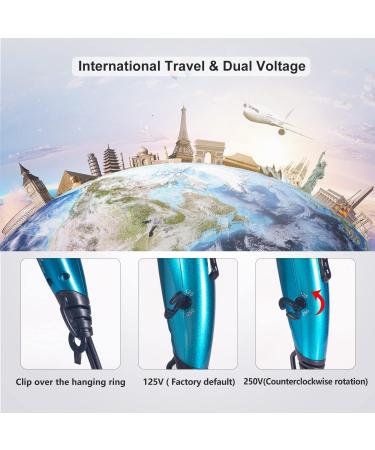 LURA Mini Travel Hair Dryer with Diffuser & Concentrator - Dual Voltage Portable Blow Dryer | Compact Lightweight 1200W for Men and Kids - Blue - Buy Online on GoSupps.com