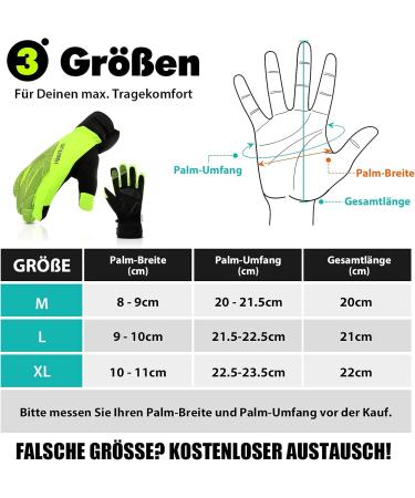 Hikenture Waterproof Winter Gloves for Men & Women - Windproof Ski & Cycling Gloves with Gel Padding | Thermal Outdoor Gloves in Yellow-Green - Buy Online on GoSupps.com