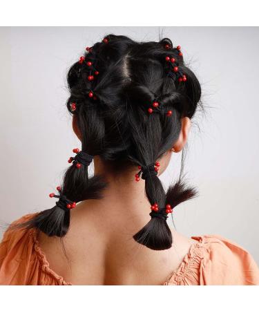 Buy Tseenyi Red Pearl Hair Tie - Cherry Pearl Ponytail Holder | Perfect Valentine's Day Gifts for Women & Girls - Buy Online on GoSupps.com