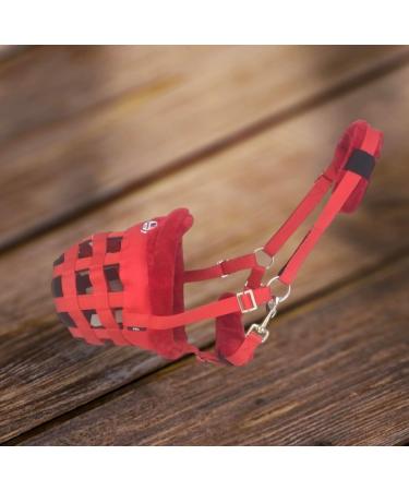 Majestic Ally Mink Fleece Padded Wicker Muzzle Halter (Red) - Breathable Comfort for Pets | International Shipping Available - Buy Online on GoSupps.com