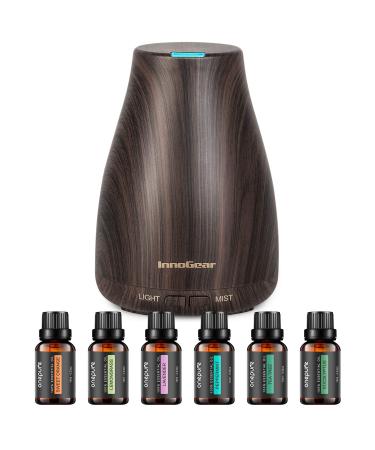 InnoGear Essential Oil Diffuser with Oils, 150ml Aromatherapy Diffuser with 6 Essential Oils Set, Aroma Cool Mist Humidifier Gift Set, Dark - Buy Online on GoSupps.com
