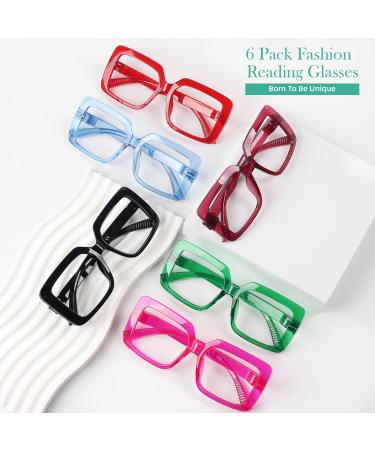 Eyekepper 6 Pack Oversized Metalless Reading Glasses +4.00 | Screwless Spring Hinges | Stylish Mix of Colors for Women - Buy Online on GoSupps.com