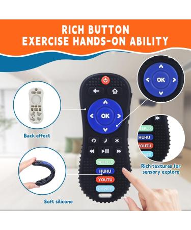 2 Pack Silicone TV Remote Teething Toys for Babies 0-12 Months - Safety Tested Infant Chewing Toys in Black & White - Buy Online on GoSupps.com