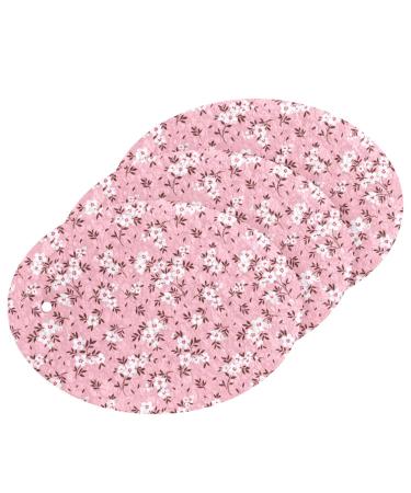 3-Pack Cleaning Kitchen Sponges Oval Pretty Flowers on Light Pink Kitchen Cellulose Dishwashing Wood Pulp Cotton