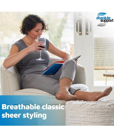 Absolute Support USA Made Light Compression Tights 8-15mmHg for Women - High Waist Pantyhose for Travel and Office - Nude, Size Large - Buy Online on GoSupps.com