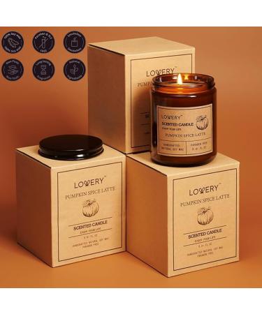 Pumpkin Spice Latte Aromatherapy Candles - Perfect Women's Gift Set for Stress Relief Meditation & Relaxation | 9oz Amber Jar Candles - Buy Online on GoSupps.com