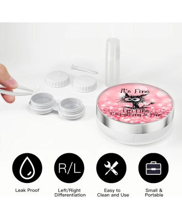 5-in-1 Contact Lens Travel Kit - Portable Cleaner Washer & Accessories | Travel Essential for Daily Use | Black Cat Design - Buy Online on GoSupps.com