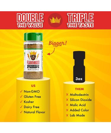 Flavor God Meal Prep Spices Combo Pack of 6 - Premium Natural & Healthy Seasoning Gift Set for Garlic Lovers, Italian Zest, Chocolate Donut, Ranch, Pizza - Low Sodium Blend for Chicken, Beef, Seafood & Steak - Buy Online on GoSupps.com