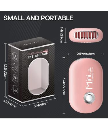 Buqikma Mini Lash Fan - Portable Eyelash Dryer Blower for Extensions | Type C Rechargeable | Pink - Buy Online on GoSupps.com