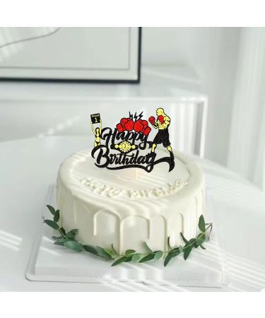 Happy Birthday Cake Topper - Thieme Boxing Decor for Kids & Adults | Colorful Party Supplies - Buy Online on GoSupps.com