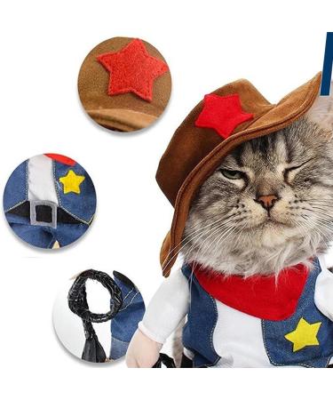 Delifur Christmas Cowboy Costume for Pets - Funny Western Outfit for Dogs and Cats (Medium) - Buy Online on GoSupps.com