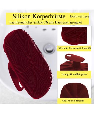 YEADMAME Silicone Body Scrubber - Steril Silicone Massage Tool for Men & Women | Red - 1-Piece | Perfect for Exfoliation & Spa Experience - Buy Online on GoSupps.com